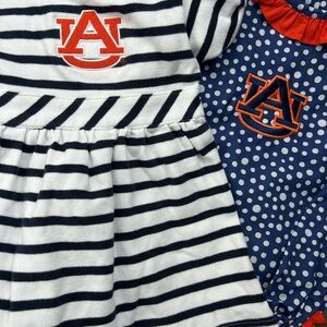 2 Auburn 12 month baby girl dresses Tigers blue and orange ruffle
